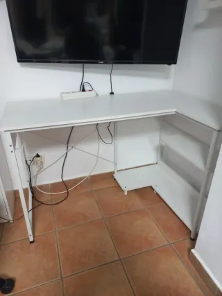 Mesa escritorio ordenador L blanca