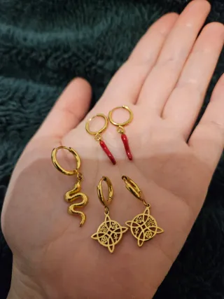 Set de pendientes acero