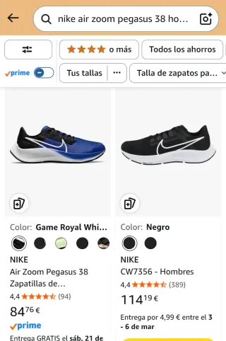 Zapatos Nike Air Zoom Pegasus 38. Talla 45.