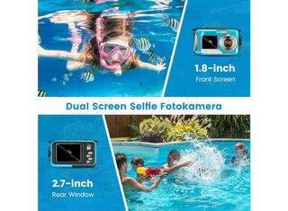 Cámara Digital Sumergible HD 2.7K 48MP Azul