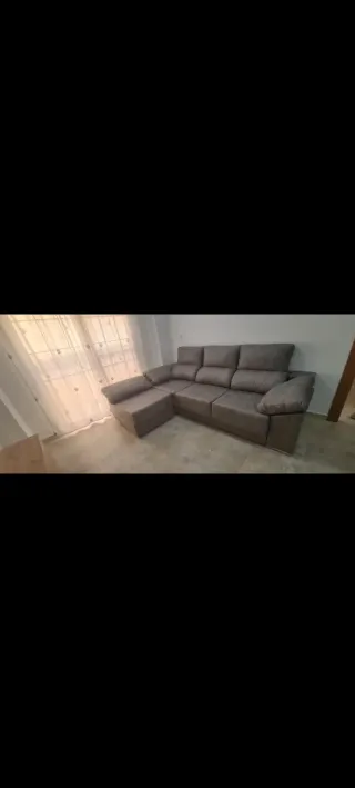 Sofá modular chaise longue gris/beige