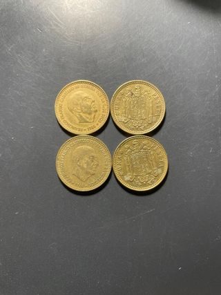Lote 9 monedas 1 peseta 1966 Franco