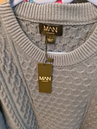 Jersey MAN azul trenzado talla L