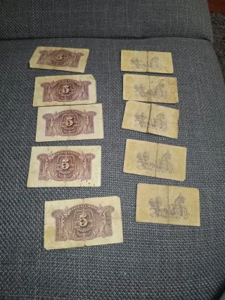 Billetes Pesetas 1 y 5 - Banco de España