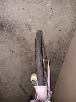 Bicicleta rosa con cesta