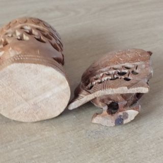 2 Buhos Madera Tallada