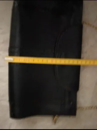 Bolso cartera piel negro vintage 70s