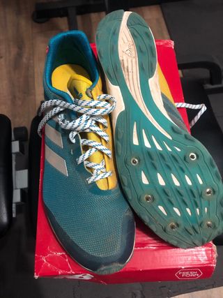 Adidas XCS Clavos Teal/Amarillo Talla 42 2/3