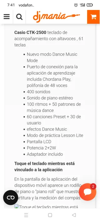 Teclado Casio CTK-2500