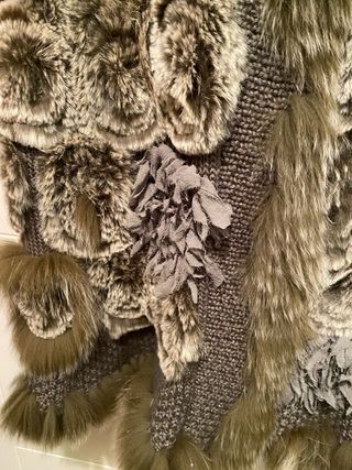 Abrigo Piel y Punto verde oliva