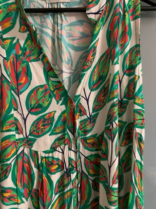 Vestido largo estampado hojas verano