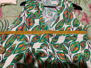 Vestido largo estampado hojas verano