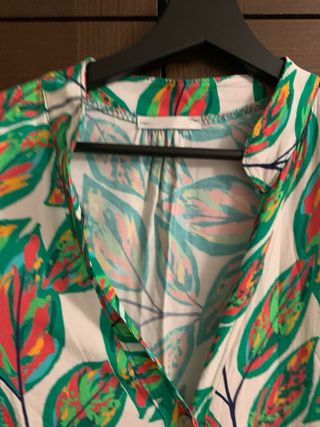 Vestido largo estampado hojas verano