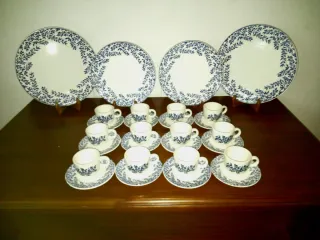 Juego tazas café porcelana italiana Quadrifogli