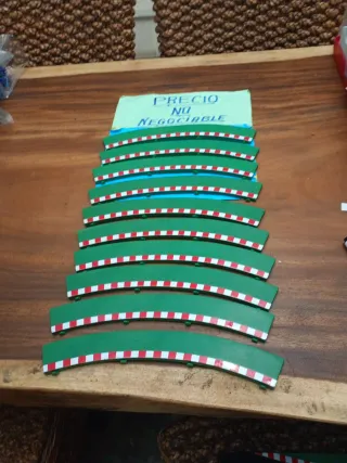 Scalextric Lote 10 Bordes Curva R2 pista negra