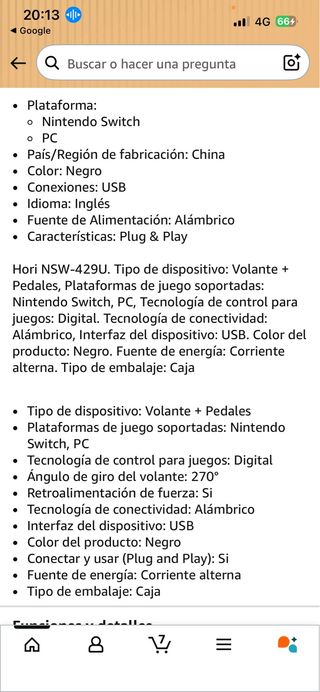 Volante y pedales Hori Pro Deluxe Nintendo Switch/