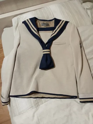 Traje comunión niño beige y azul marca Coconut