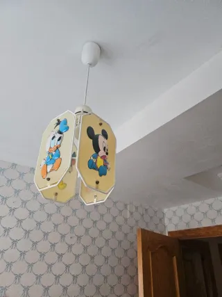 Lámpara infantil techo Mickey y Donald