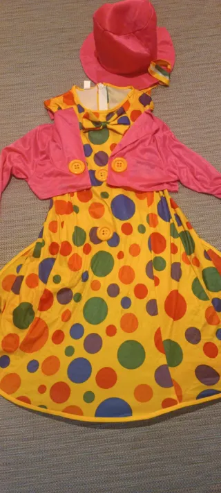 Disfraz payaso lunares talla única