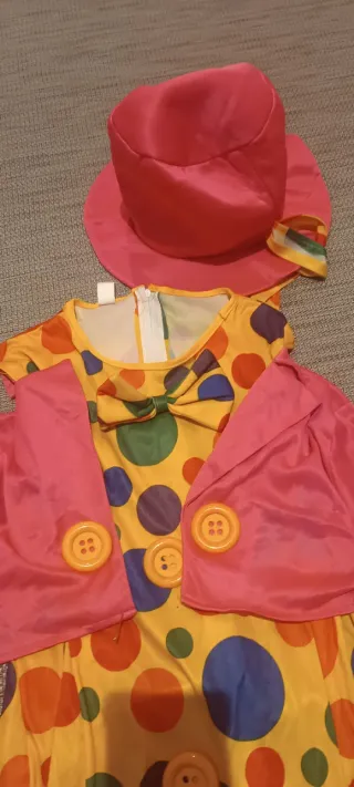 Disfraz payaso lunares talla única