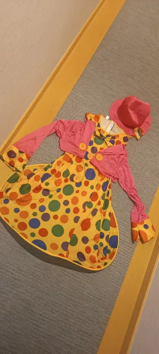 Disfraz payaso lunares talla única