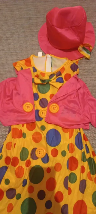 Disfraz payaso lunares talla única