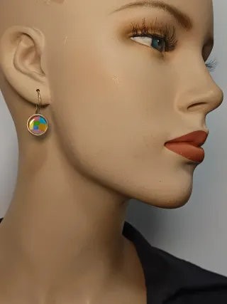 Pendientes Plata Ley Esmaltada Multicolor