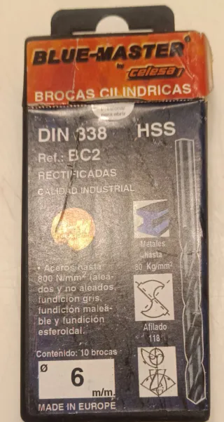 Brocas varias medidas Cilíndricas HSS BLUE-MASTER