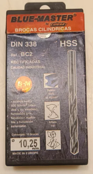 Brocas varias medidas Cilíndricas HSS BLUE-MASTER