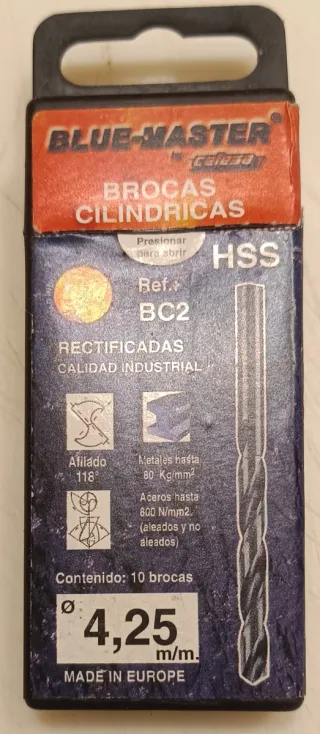 Brocas varias medidas Cilíndricas HSS BLUE-MASTER