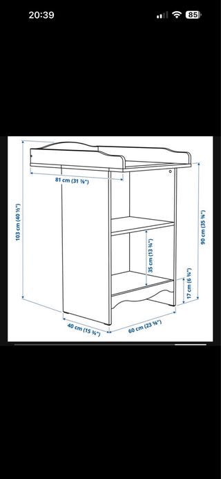 Cambiador bebé blanco