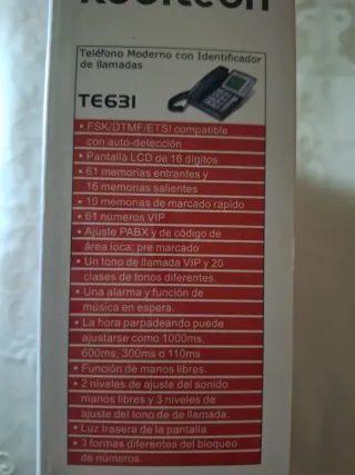 Teléfono Kooltech TE63I con Identificador Llamadas