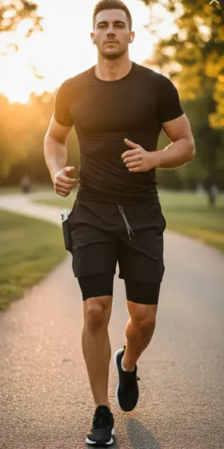 Pantalones Deportivos 2 en 1 con Mallas Talla L