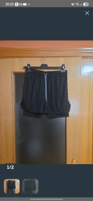Pantalones Deportivos 2 en 1 con Mallas Talla L