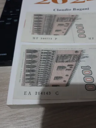 2 Banconote 1000 Lire Collezionismo una con errore