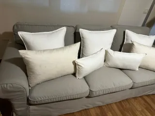 Sofá 3+2 plazas Ikea gris topo/amarronado