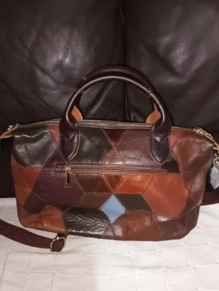 Bolso de piel patchwork