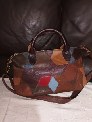 Bolso de piel patchwork