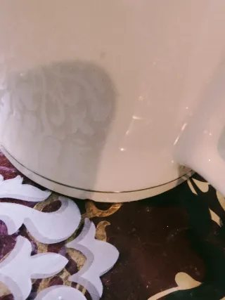 Juego de té de porcelana blanca