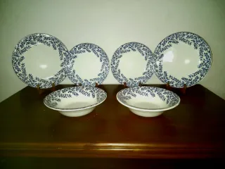 Juego de platos porcelana italiana Quadrifogli.