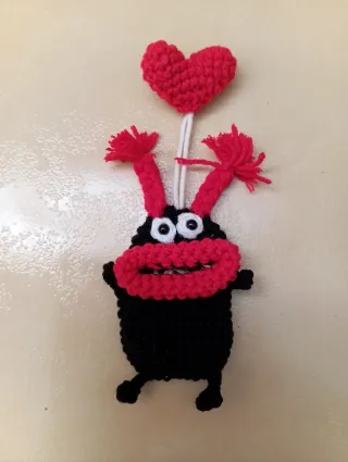 Llavero monedero crochet monstruo boca bolsillo!