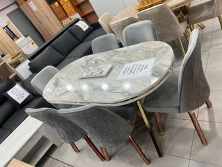 Mesa Comedor Ovalada y 6 Sillas