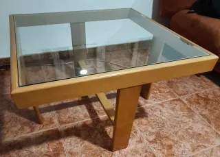 Mesa de centro madera y cristal