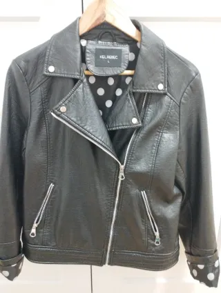 Chaqueta Biker Piel sintética Negra Talla L