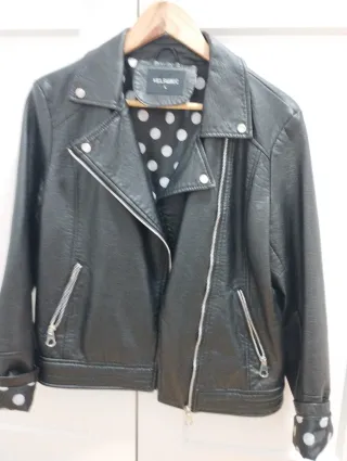 Chaqueta Biker Piel sintética Negra Talla L