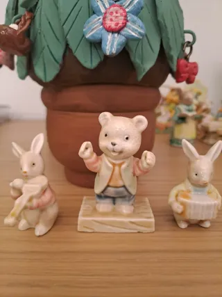 Ceramica vintage Pasqua Orso e Conigli