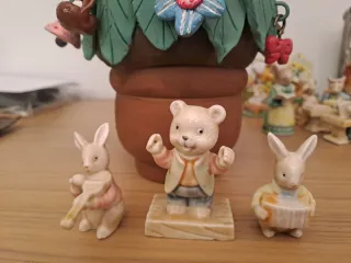 Ceramica vintage Pasqua Orso e Conigli