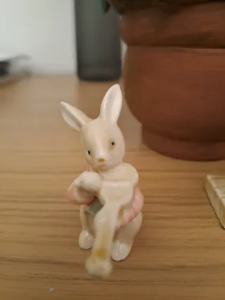 Ceramica vintage Pasqua Orso e Conigli