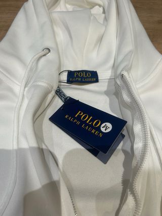 Sudadera Polo Ralph Lauren Blanca Cremallera