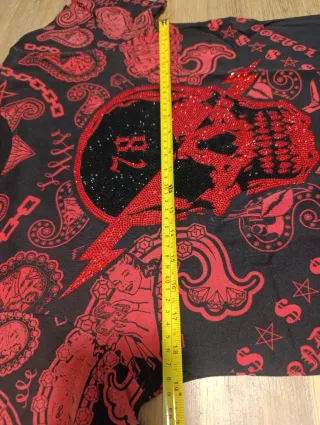 Camiseta Philipp Plein Calavera Roja y Diamantes